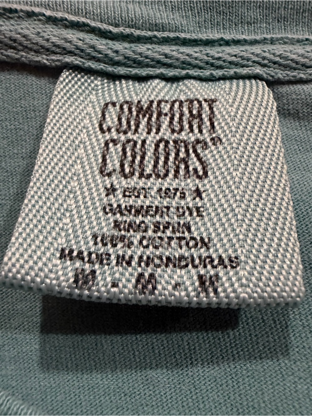 Seaside Comfort Colors The New Town Old Ways Blue Green Ring Spun Cotton Medium - Picture 10 of 10